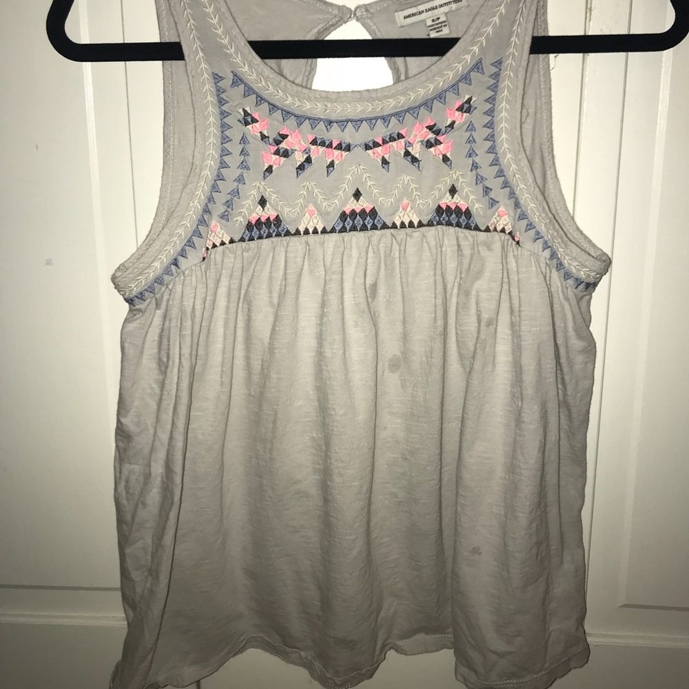 American Eagle Embroidered Tank Top